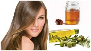 Aceite de oliva y miel para el cabello